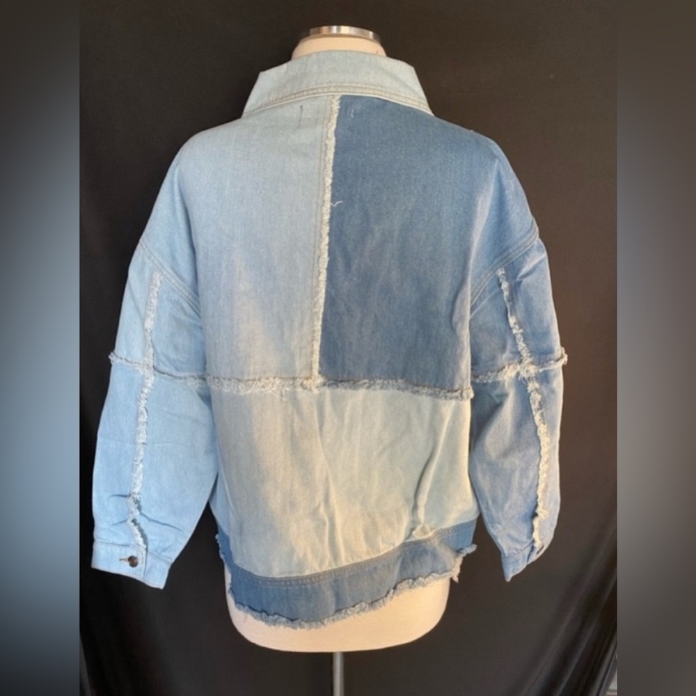 Women’s Patchwork Denim Jacket Large - image 2